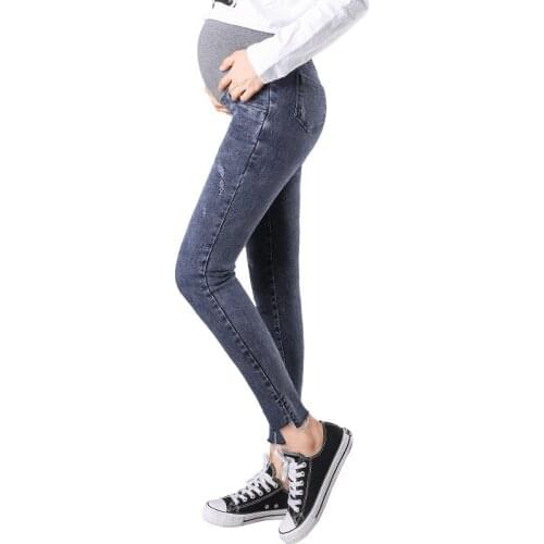 Maternity jeans Autumn 2020 new Korean style pregnant womens tight pants Winter trousers maternity pants casual P0803