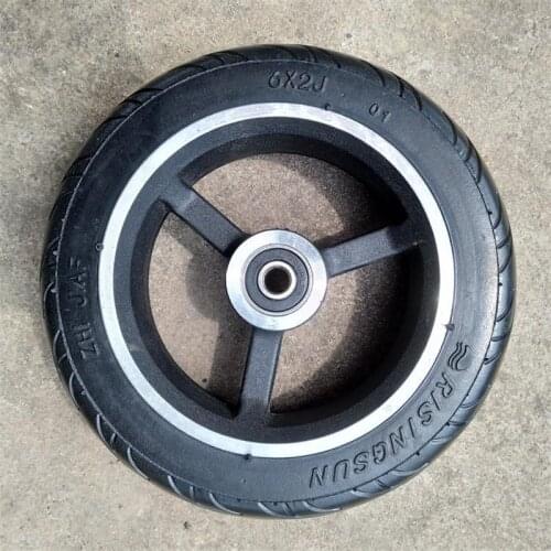 Electric Scooter 6x2 Solid Tire Hub Electric Folding Mini Electric Bicycle Wear Resistant and Anti Puncture Tire