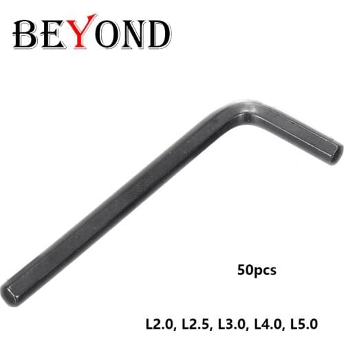 BEYOND 50pcs Screwdriver Wrench L2.0 L2.5 L3.0 L4.0 L5.0 L2 L4 L3 L5 Inner Six Lathe Tools Accessories free shipping