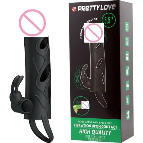 Pretty love bullet vibrator penis extender sleeve ball strap double upon contact condom realistic dildo Sex toys