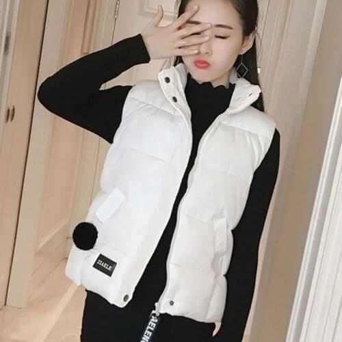 Jacket Vest Short Vest Coat Womens Clothing Medium Green Womens Winter down Cotton-Padded Jacket Chaleco Mujer