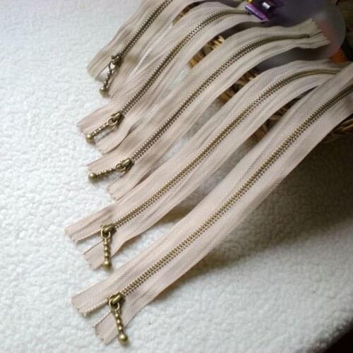 10PCS Metal Zippers 12/15/20/25/30/40cm 3# Close-end Zip Bronze for DIY Sewing Bags Jeans Shoes Clothing Tailor Craft Acessories