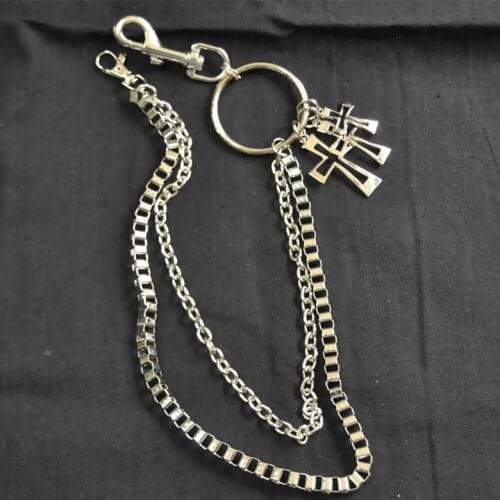 Fashion Trendy Waist Keychain Male Pants Belt Hot Charm Double Hinge Belt Chain Rock Punk HipHop Pant Jean Trousers Chain DR77