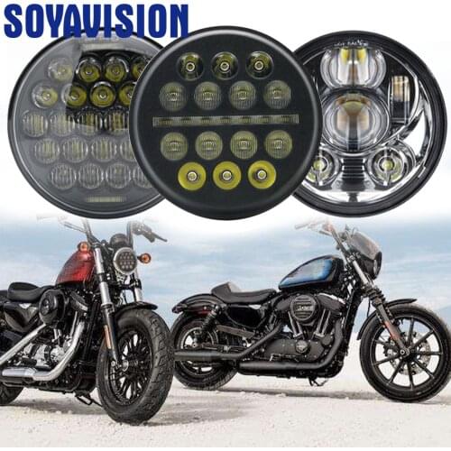 5.75 Inch Led Headlight Halo Ring DRL Angel eyes For Harley Sportster Touring Super Glide for Dyna Sportster Moto 5 3/4"Headlamp