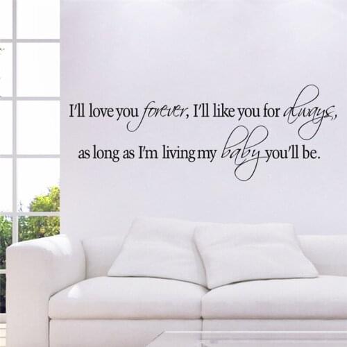I love you forever always Wall Stickers living room bedroom Wall Decals children bedroom Decoration