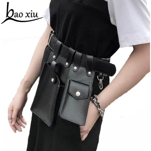 2019 New Travel Women Waist Bag Fashion Leather Belt Bag Cross body Chest Bags Girl Fanny Pack Small Phone Pack Belt Straps