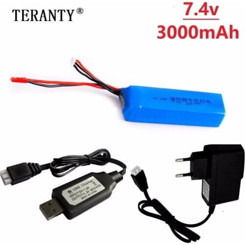 Upgrade 3000mAh 7.4V Rechargeable Lipo Battery for Frsky Taranis X9D Plus Transmitter 7.4V Lipo Battery Toy Accessories charger