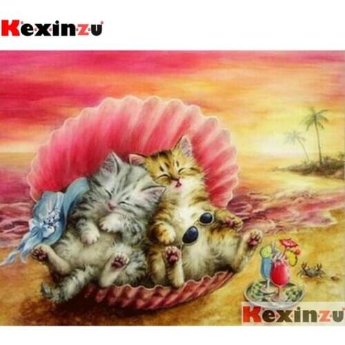Full 5D DIY Diamond Painting Cartoon Cats Diamond Embroidery Animal Cross Stitch Embroidery Crafts Decoration gift