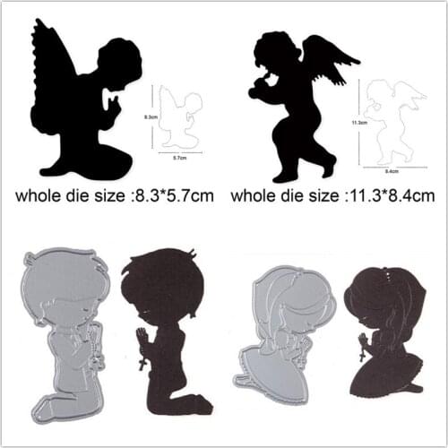 Craft dies Prayers Boy Girl Angel Metal Cutting Dies Diy for Scrapbooking dies Embossing Die Cuts Paper Card Album Stencils dies