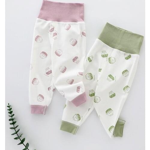 Newborn Unisex High Waist Baby Pants 0-6-12M Baby Cotton Trousers Infant Baby Boys Girls Pants Newborn Baby Clothes Infant Pants