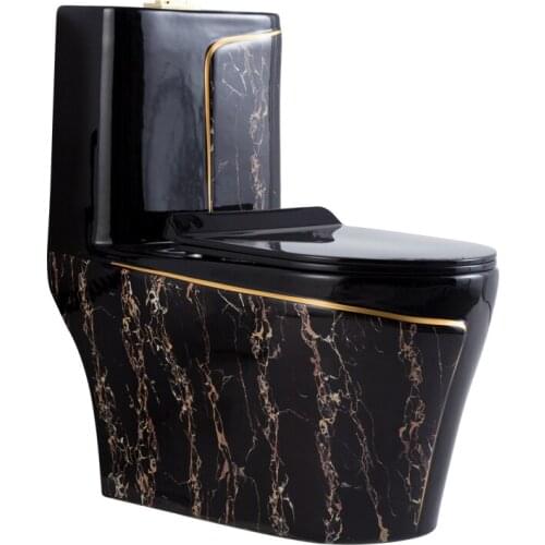Black gold siphon marble water saving toilet and ceramic toilet