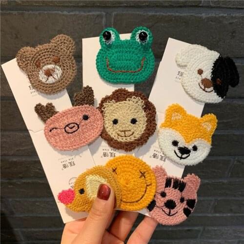 Korean Autumn and Winter Cartoon Cute Animals Wool Woven BB Clip Fashion Sweet Girl Womens Hairpins Tiger Deer Hair Accessories