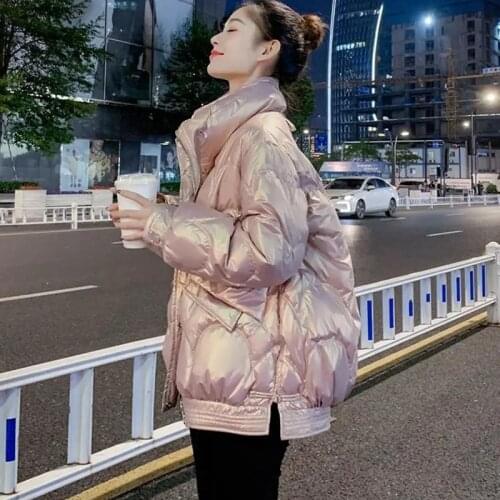 Thin Light Down Jacket Women Short Coat Winter Warm Outwear Casual cold 90% white duck down Glossy Parka overcoat Abrigo Mujer