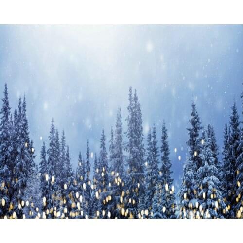 Winter Pine Forest Snowflake Halo Backdrop Baby Shower Party Birthday Room Decor Photo Booth Studio Prop