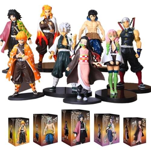 1PC Anime Demon Slayer Figure Kimetsu No Yaiba Action Figure Kamado Tanjirou Nezuko PVC Model Toys Gift Zenitsu Figurine Inosuke