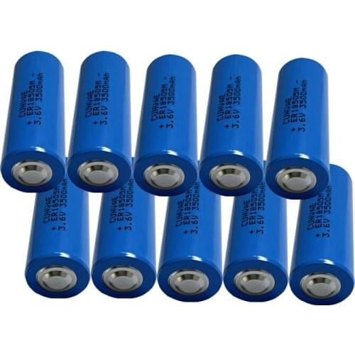 10PCS ER18505M 18505 3.6V A size Lithium Battery ER18505 3500Mah Li-SOCl2 PLC controly LiSOCl2 batteries standby power Alarms