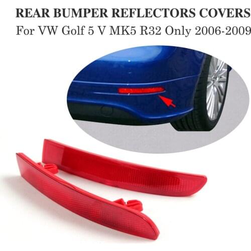 2PCS/Set ABS Rear Bumper Red Reflective Reflector Covers for Volkswagen VW Golf 5 V MK5 R32 Only 2006-2009 Car Accessories