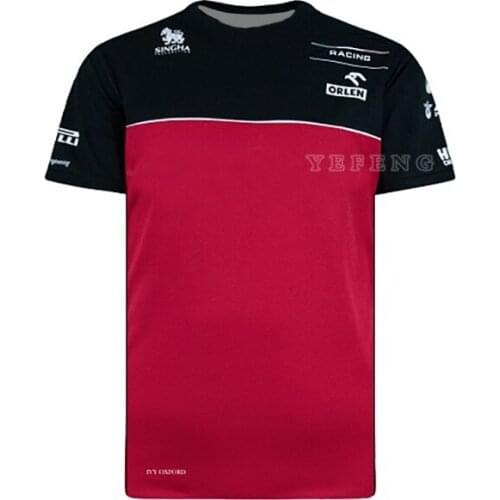 2019 Summer F1 Car Fan Quick Drying Breathable T-shirt Brand Printed Mens Clothes Fashion Harajuku Solid Color Casual Pullover