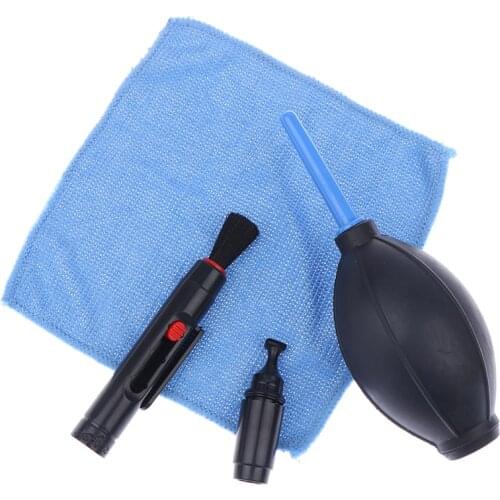 3 in 1 Portable Camera Clean Kit Cleaning Cloth Camera Cleaner Pen Air Blaster Blower Accessories Set for Camera Keyboard Phones