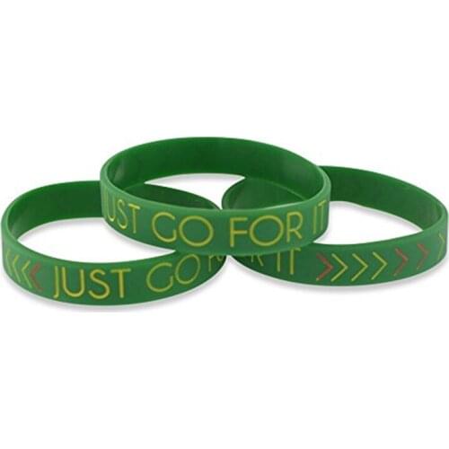 300pcs JUST GO FOR IT sport silicone wristband bracelet shipping by DHL