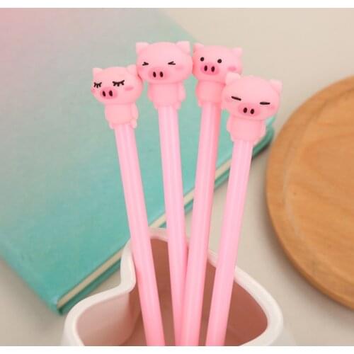 4Pcs/Set Kawaii Pink Pig Gel Pen 0.5mm Creative Cute Neutral Ink Pen Children Gift School Office Writing Supplies Stationery