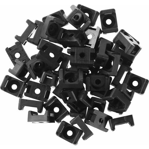 50 Wall Mount Cables Fasten Bases Durable Nylon Screw Type Brackets Saddle Shaped Wires Organizer Cradle Tie Mounts Holder Clips