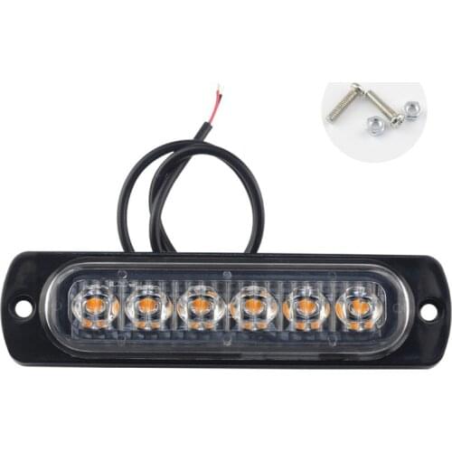 6LED 12V Car Truck Beacon Strobe Warning Lamps Hazard Grille Flashing Light Emergency Marker Lights Yellow/Red/Blue/White