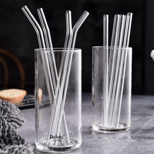 8Pcs Glass Straws Reusable Drinking Glass Tube Eco-friendly With Cleaning Brush Events Party Favors Supplies