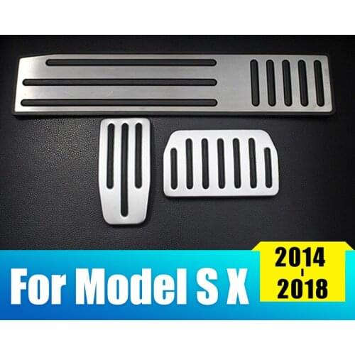 Aluminum alloy Car Foot Pedal Cover Fuel Accelerator Brake Pedal Rest Pedal For Tesla Model S Model X 2014-2018 Accessories