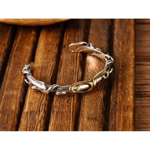 The price of love Angel feather antique silver S999 silver bracelet