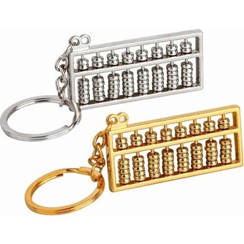 Alloy Metal Simulation Abacus Pendant Keychain Budget Key Ring Creative Small Car Accessories