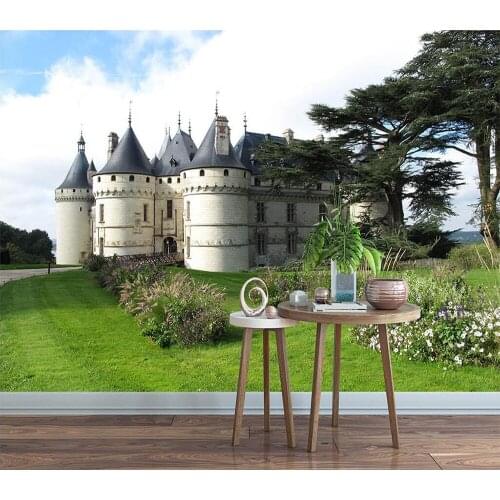 Decorative wallpaper Mediterranean villa white castle background wall painting