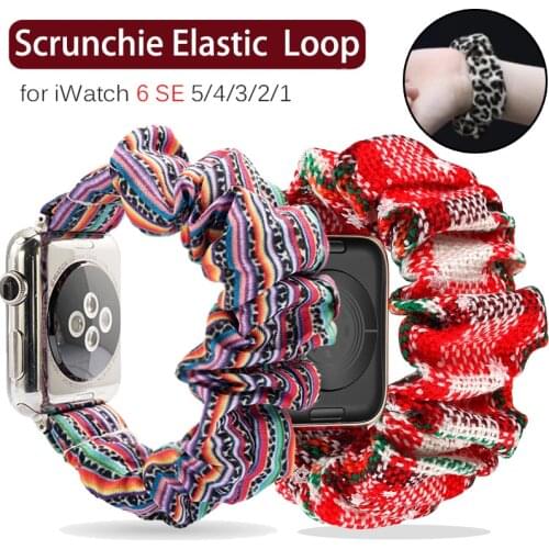 Scrunchie Elastic band for Apple watch Christmas band Watch 6 SE Strap for iwatch Bracelet 6 5 4 3 40 44 mm Strap Bracelet Loop