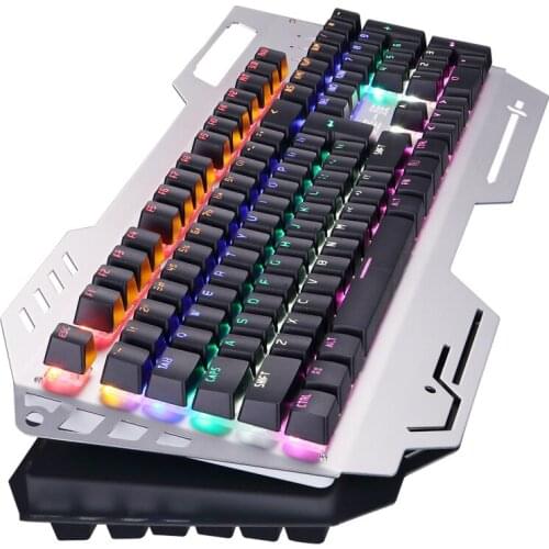 Gaming Mechanical Keyboard Blue and black Switch 104 Keys Backlit Braided Line Custom Replacement Switch /Mobile Phone Holder