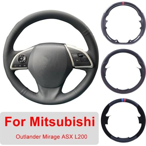 Customized Car Steering Wheel Cover For Mitsubishi Outlander 2013 2014 Mirage 2014 ASX L200 Leather Protective Wrap