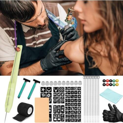 Tattoo Hand Poking Tool Tattoo Needle Stabilizing Stick Poke Needle Holder Kits Tattoo Pen Equipment Tattoo Machine