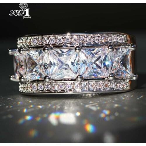 YaYI Fine Jewelry Bohemia Natural Moissanite Gemstones Zircon Stamped S925 Silver Color Engagement Wedding Lovers Precious Rings