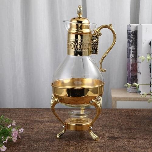 European-style new heatable glass coffee pot home fruit teapot flagon luxury new coffee shop dish Coffee accessories