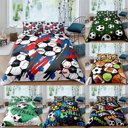 Football Printing Quilt Cover Single Full Queen King Size Football Basketball Sports Bedding Set Duvet Cover Home Textiles