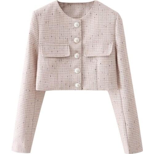 Nice Casual Women O Neck Single-breasted Jacket New Spring-autumn Vogue Ladies High Street Coat Extensive Short Coat Top