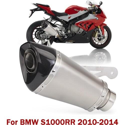 Slip On Exhaust Tips Muffler Vent Pipe Escape Silencer DB Killer For BMW S1000RR 2010 2011 2012 2013 2014 Motorcycle