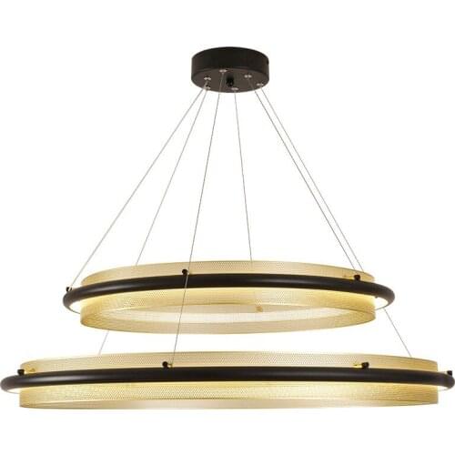 New Postmodern LED Chandeliers For Living Room Simple Bedroom Dining Room Iron Ring Indoor Decor Pendant Lights Free Shipping