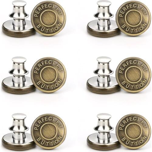 12PCS/Lot 17mm Replacement Button No Sew Instant Button for Shirts Jeans Suspenders Bags Detachable Pants Craft Decoration