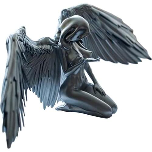 Angel Statue Resin Angels Resin Sculpture With Wings Kneeling Cloak Hat Ornaments Home Decoration Accessories Crafts Gift