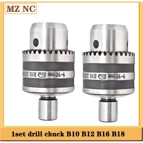 1set B10 B12 B16 B18 Key drill chuck +inner hole 8mm -20mm arbor adapter motor shaft connecting rod for CNC machine drilling