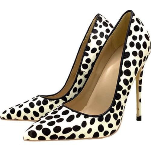 Black spots handmade 8cm 10cm 12cm high heels work party shoe sexy stiletto classic fashion daily wear women pump BM027 ROVICIYA