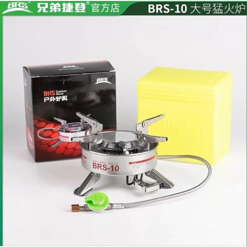 BRS Outdoor Windproof Gas Stove Camping Equipment Large Blaze Cooker Stainless Steel Firepower Cooking Stove Gas Burner Brs-10