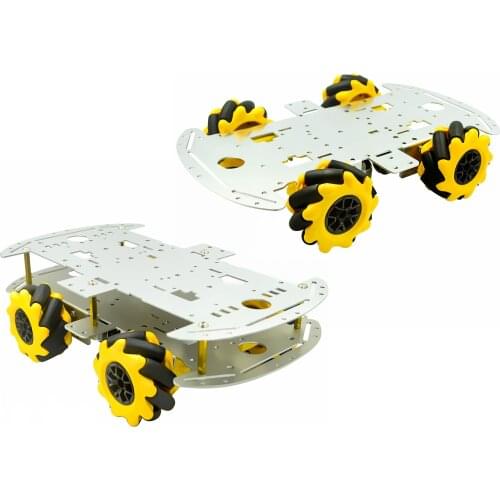 Mecanum wheel aluminum alloy car chassis ultrasonic intelligent obstacle avoidance 4WD four-wheel drive DIY