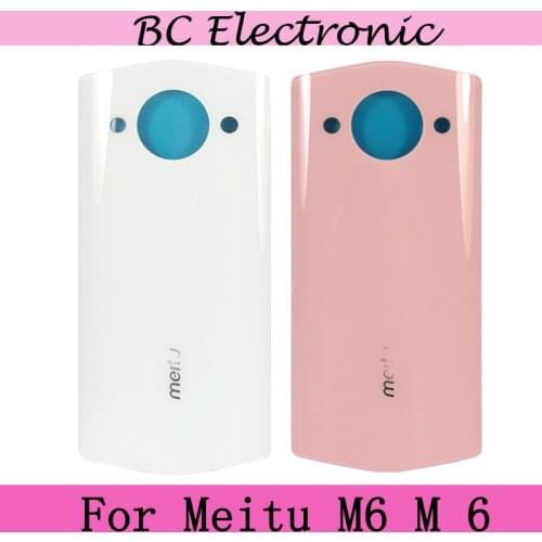 High Quality For Meitu M6 M 6 Back Battery Cover Rear Door Housing Case Pink/White Replacement Parts