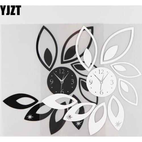 YJZT 17.2X18.9CM Art Fashion Cartoon Clock Pattern Decor Vinyl Car Sticker Decal Black/Silver 4C-0096